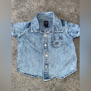 Baby GAP - acid wash denim button up shirt